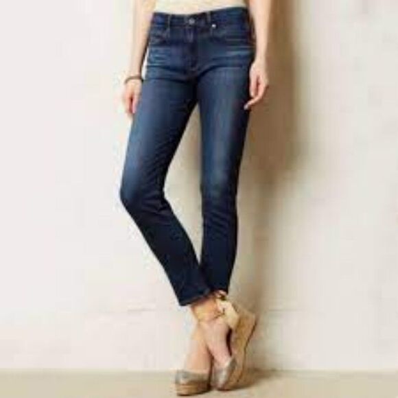 AG ADRIANO GOLDSCHMIED THE STEVIE SLIM STRAIGHT DARK WASH JEANS EUC SIZE 27 - Picture 1 of 10